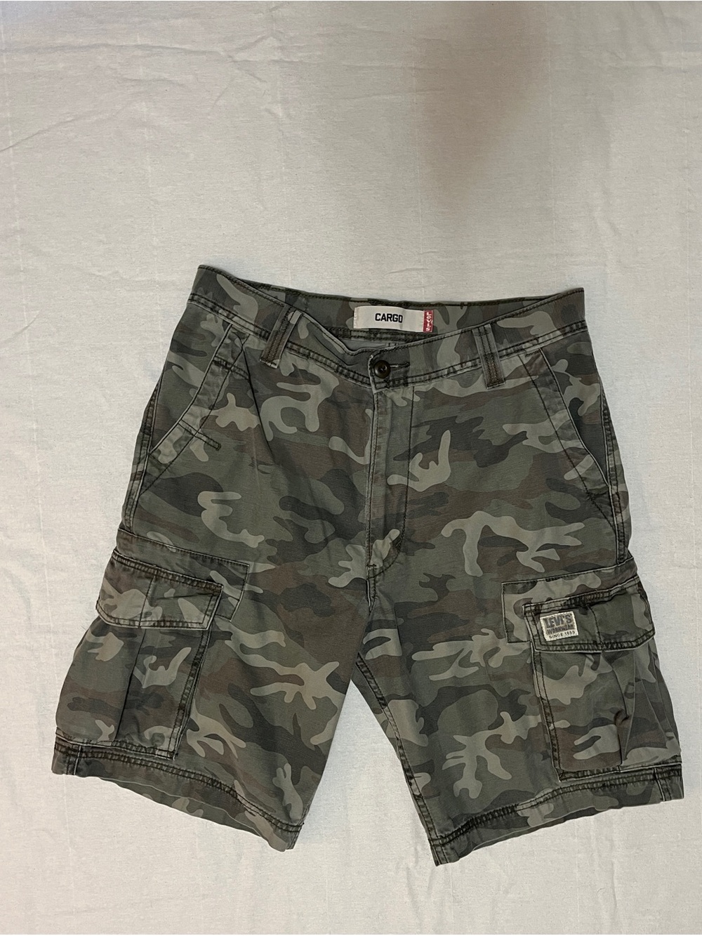 Vintage Y2K Levi’s Camo Cargo Shorts Men’s 34 Baggy Streetwear 2008